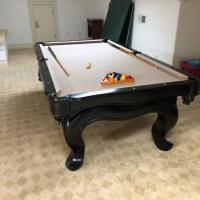 8' Black-Wood Pool Table